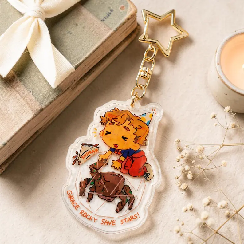 Project Hail Mary Grace Rocky Acrylic Keychain, Sci Fi Reader Bag Accessory