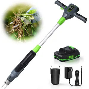 Electric Weed Puller Tool 21V Battery Powered 1pcs 2000mAh Heavy Duty 3-Claw Steel Root Weeder Stand-Up Remover Picker Grabber Popper for Dandelion Lawn Garden