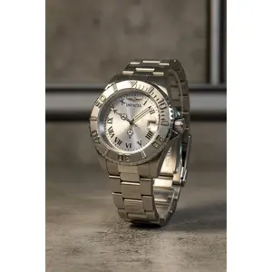 Invicta Pro Diver 12819 Swiss Ronda 515 40mm .06ctw Diamond Silver Watch New Box