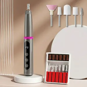 Hoomehacksus Cordless Electric Nail File with LCD Display, Portable Adjustable Speed E-File Kit, Rechargeable Manicure Tool for Acrylic Gel Nails