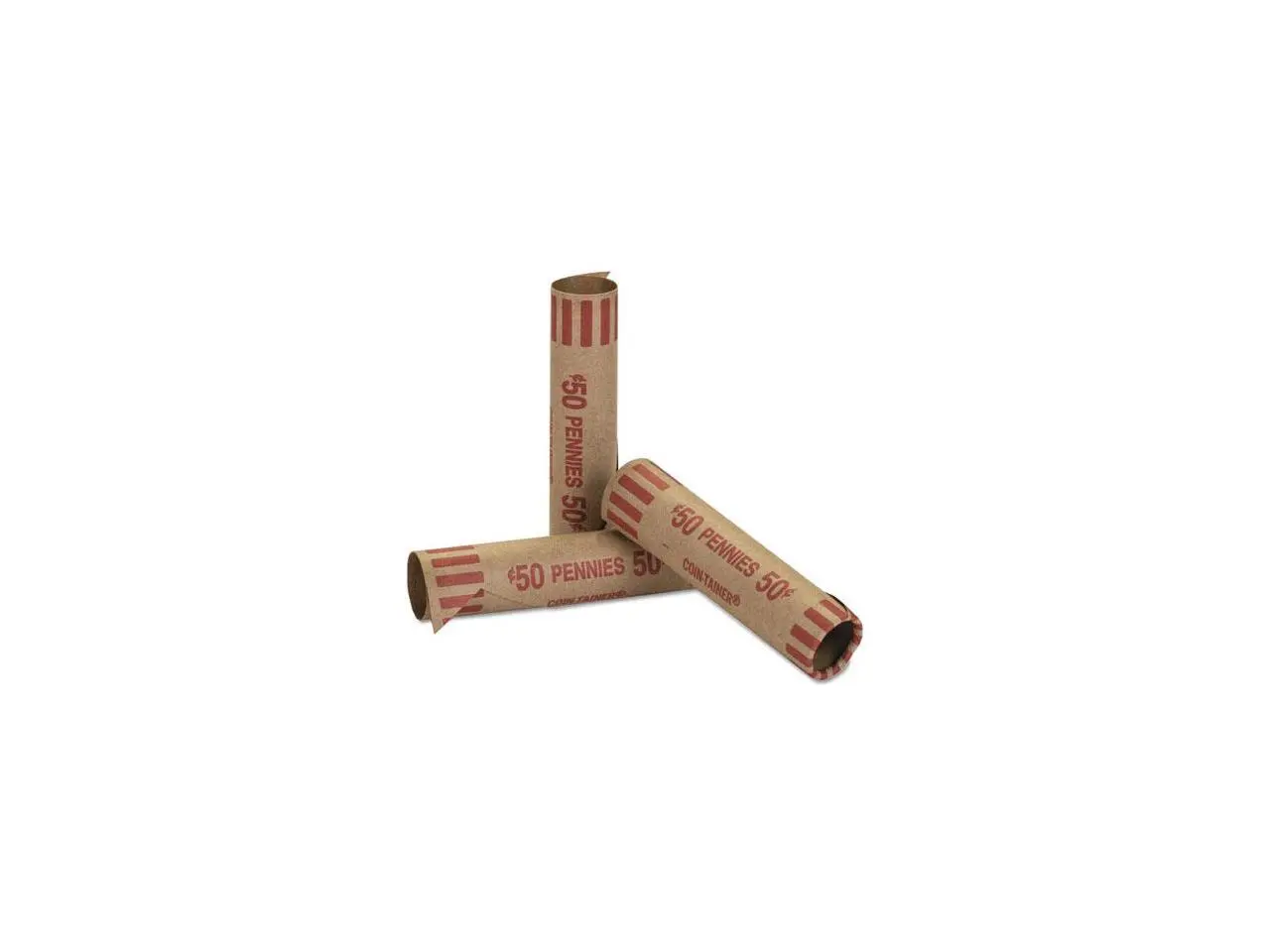 Coin-Tainer Preformed Tubular Coin Wrappers Pennies $.50 1000 Wrappers/Box 20001