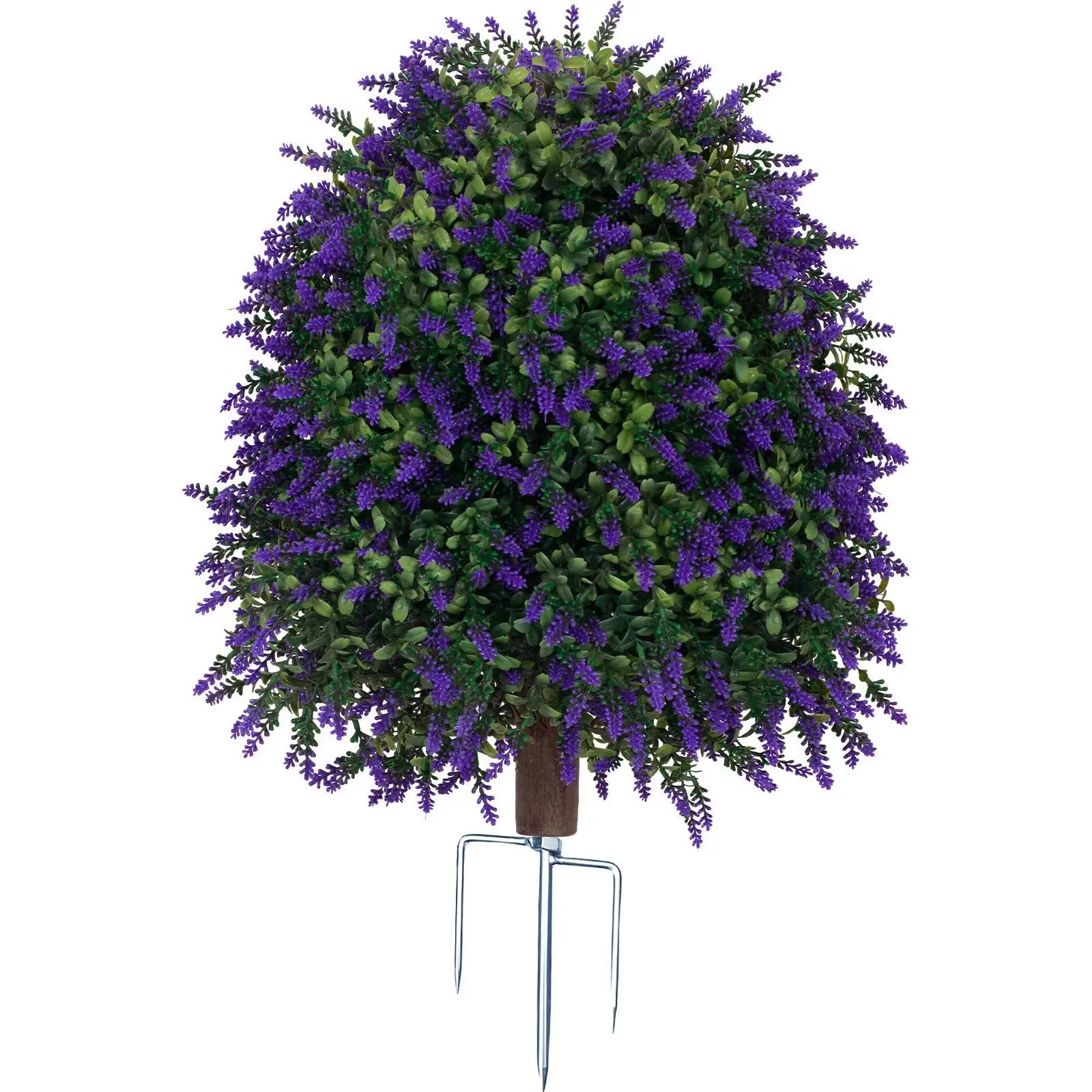 1pcs Outdoor Artificial Lavender Plants, Decorative Flower, uv-Resistant Fake Boxwood Topiary Ball, Boxwood Topiary Tree for Porch Front Planter Garden Patio Yard Decorations, Faux Plants, Durable Fade-Resistant Artificial Flowers