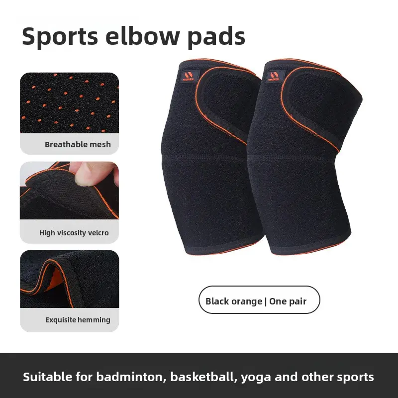Double Pack Sports Elbow Pads - Sporty Protective Gear, Fitness Arm Sleeves with Joint Protectors, High Viscosity Velcro, Breathable Skin-Friendly Lining for Badminton, Tennis