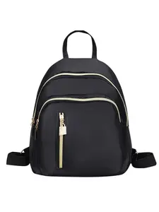 Women's Mini Backpack, Lightweight Multi-Pocket Casual Travel Bag, Unisex Simple Commute Bag, All Seasons Use, Solid Pattern