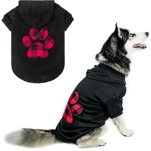 Dog Hoodie Pet Clothes Sweater with Hat Medium Large Size Dogs, Husky Clothes, Soft Winter Warm Dog Cold Weather Coat, Fleece Fall Dog Hooded Sweatshirt Black L,XL,2XL,3XL,4XL