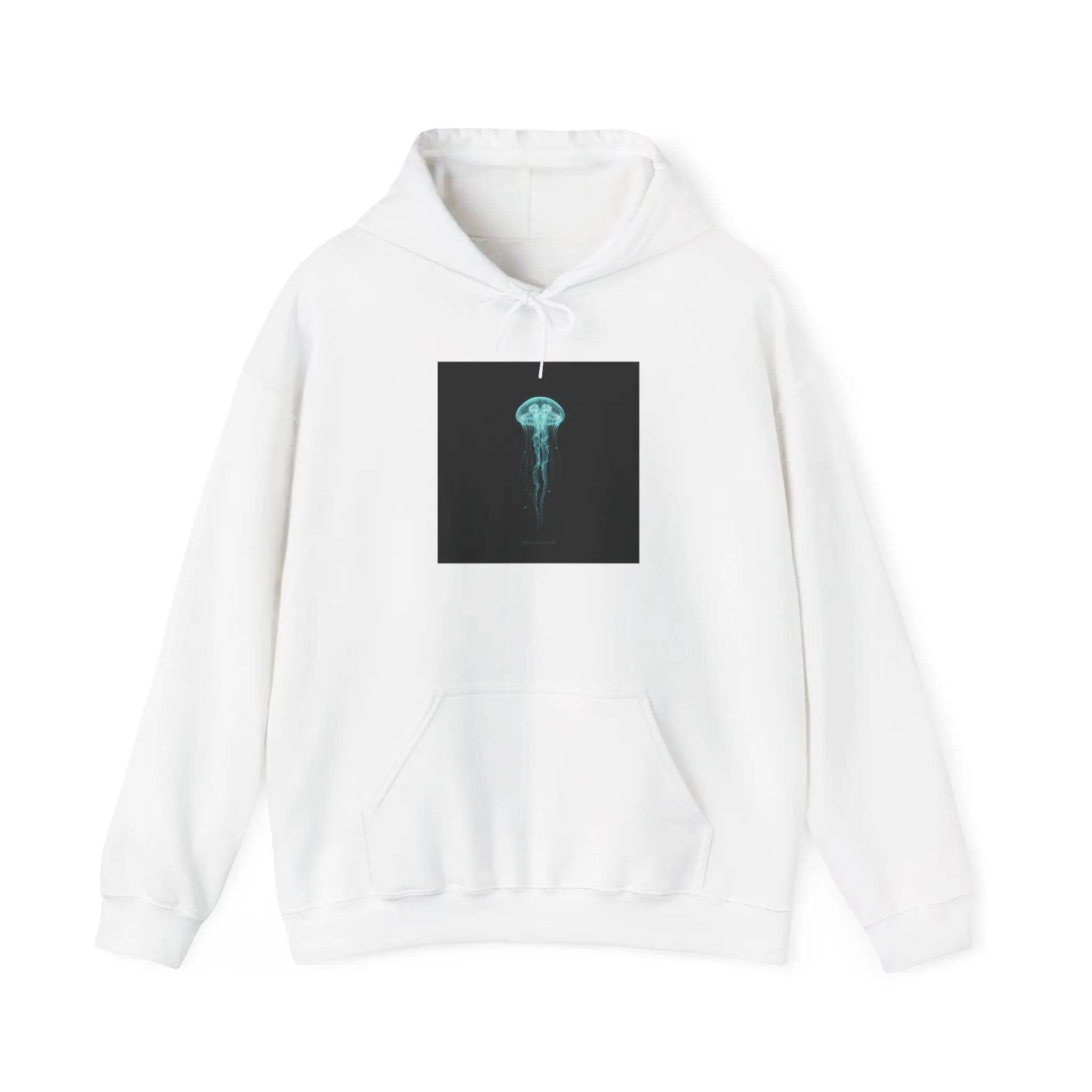 Bioluminescent Jellyfish Hoodie | neon jelly print, deep-sea aesthetic