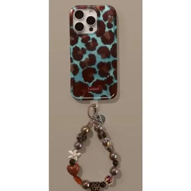Bracelet + blue leopard print - feather gauze phot