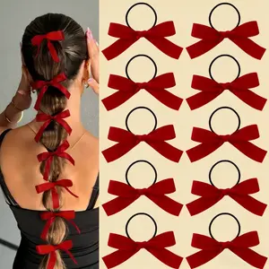 10 Women'S Ribbon Bow Headband Hair Loop Ponytail