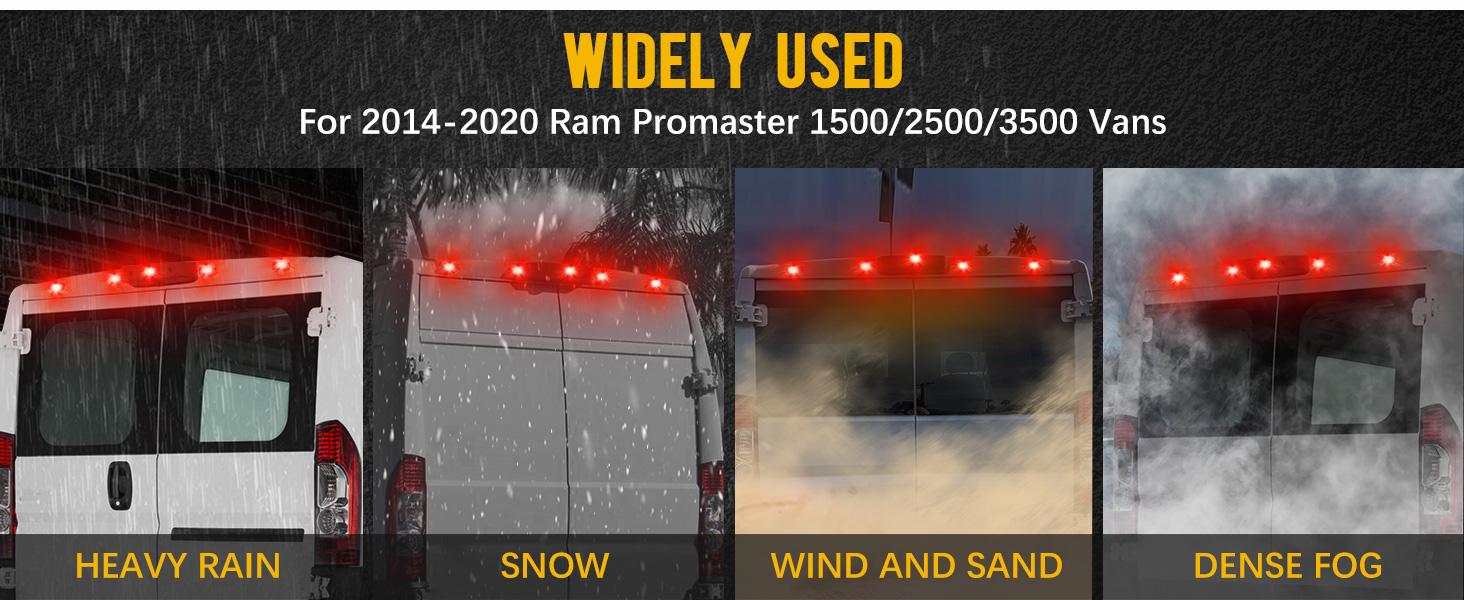 Partsam Rear Cab Marker Roof Lights Rear Roof Mounted Cab Light Lamps for Ram Promaster