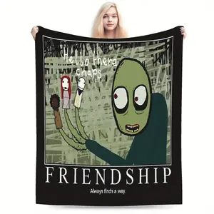 Super soft flannel blanket with salad finger print - perfect for all seasons, perfect for living room, office, travel - perfect gift for anime fans