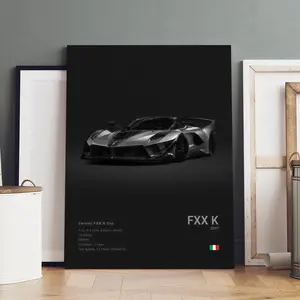 1 Count wooden frame canvas, Supercar Art Deco Style, collectible car poster, fashion home Art wall decoration, modern living room and bedroom decoration, exquisite gifts