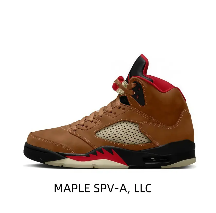 Jordan 5 Wheat Brown High Tops Suede Leather Red Inner Lining Black Midsole Base Cushioned Foam Midsole Non-Slip Rubber Outsole Retro Street Sneakers