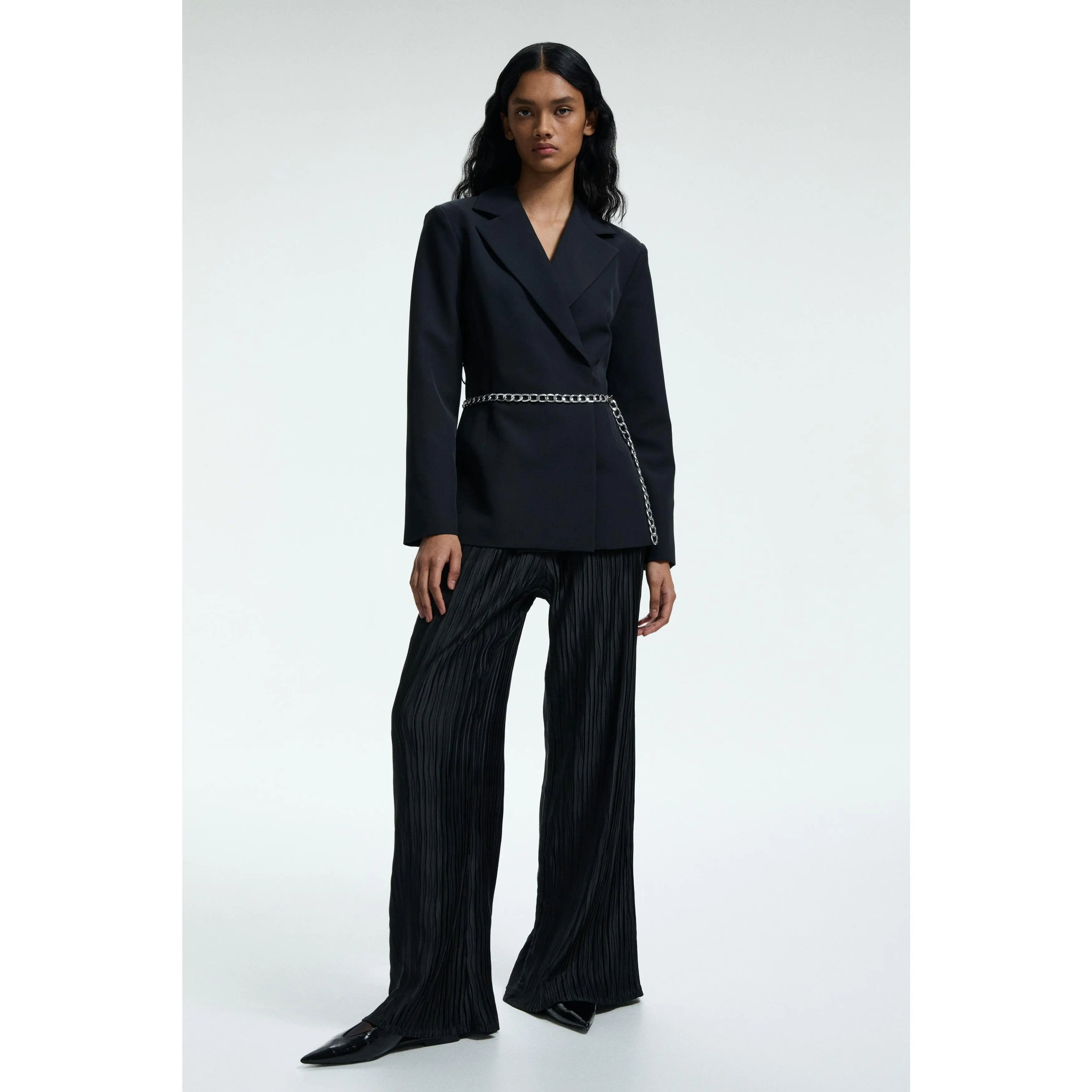 H&M Crinkled pull-on trousers