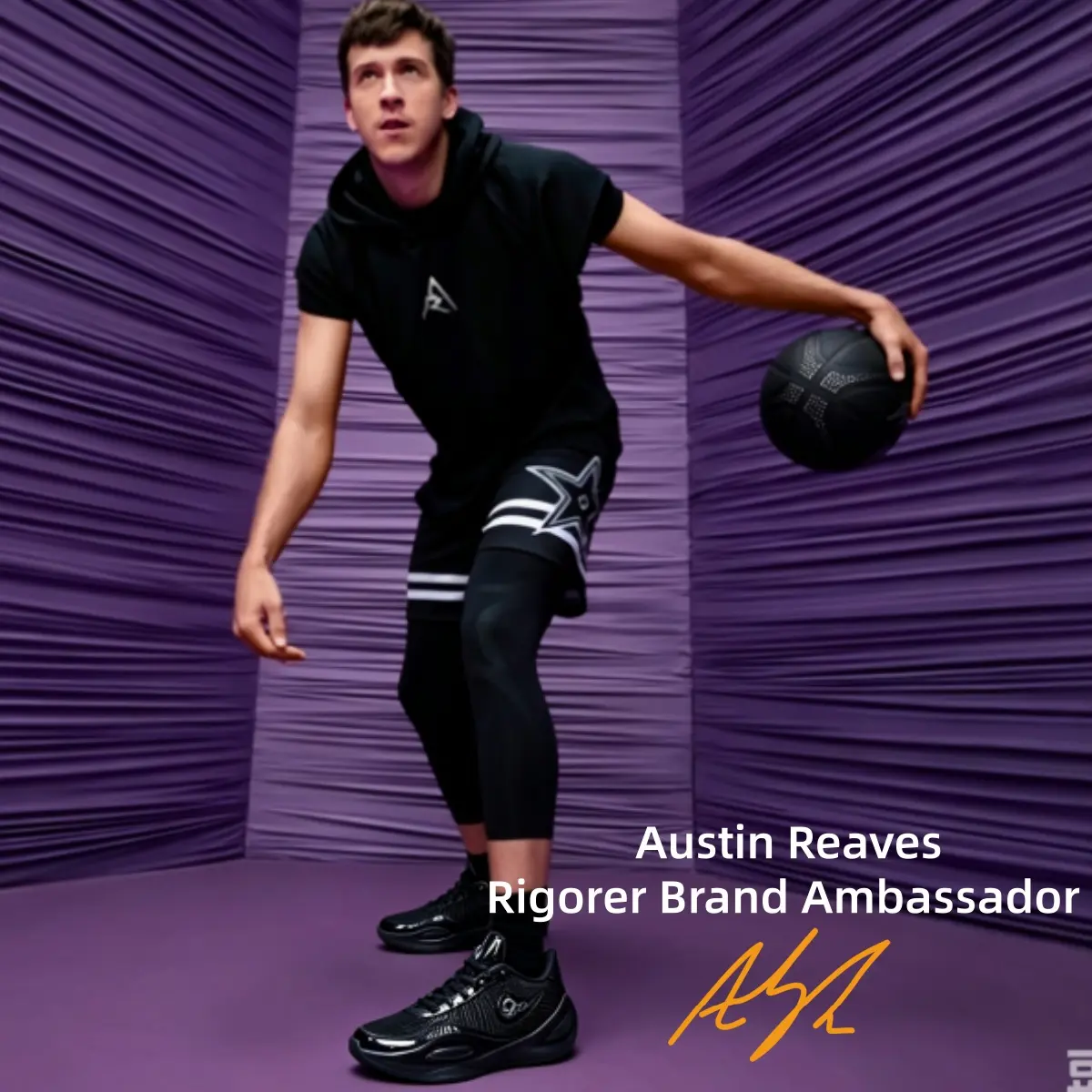 Rigorer AR1 Series Austin Reaves Signature Basketball Shoes - Unisex Low-Top Breathable Sneakers for Men & Women 'Silent Night' [Z323360104-18]
