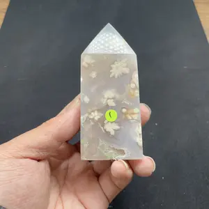 <Yous Jewelry>Selected Collection natural crystal cherry blossom agate tower