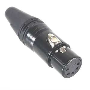 AMERICAN RECODER Solder Type 5 pin Female XLR Connector - Black