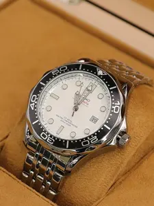 Luxury Men's Quartz Watch, Seamaster Style, Casual & Business, Hollow Design, Butterfly Clasp, Stainless Steel Strap, Perfect Gift