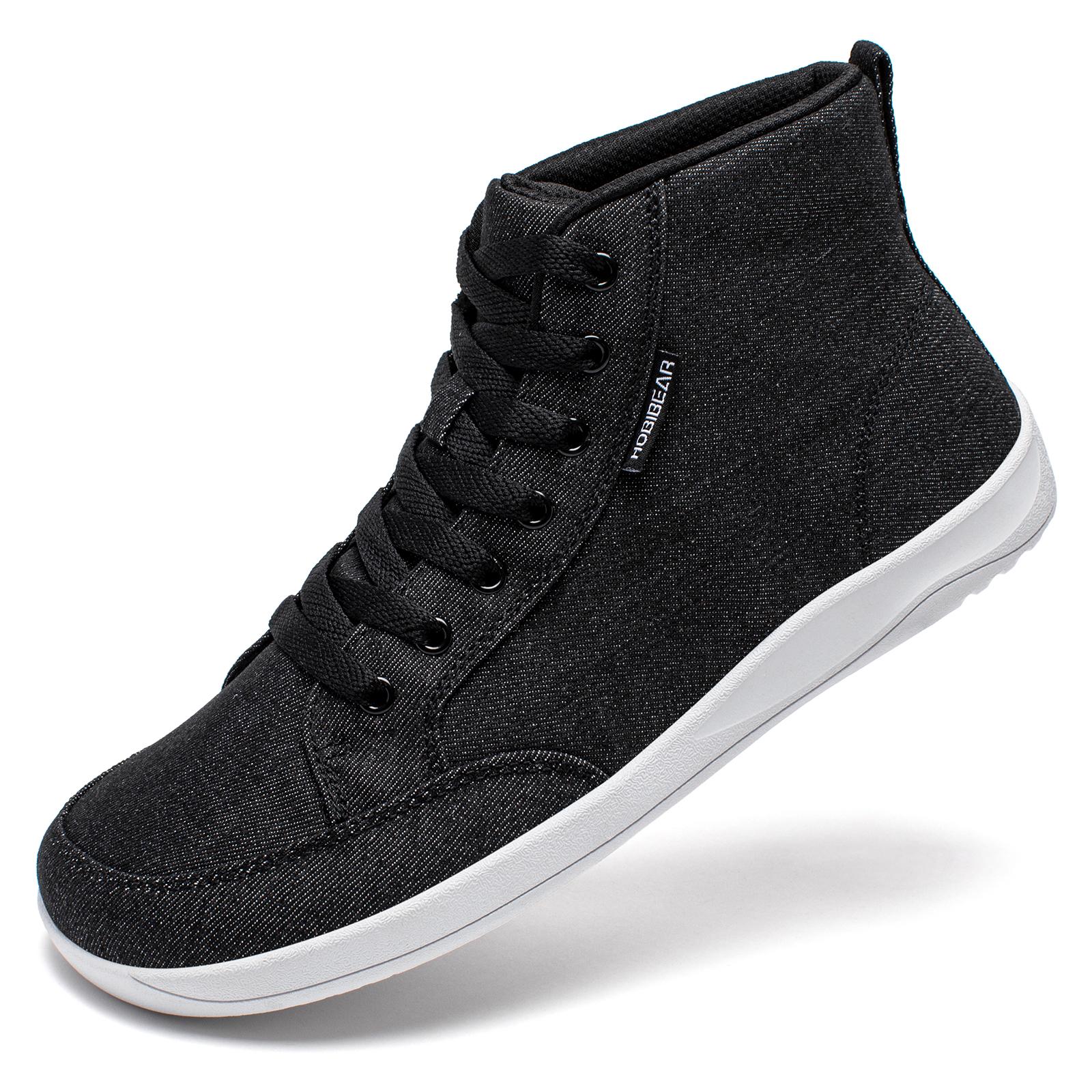 HOBIBEAR Women's Men's Wide Hi-top Minimalist Barefoot Sneakers | Zero Drop Sole | Cushioned Ankle Support