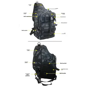 Men's Tactical Sling Bag - MOLLE Webbing Shoulder Backpack, 600D Nylon Waterproof Crossbody Pack with Heavy-Duty Zips, Roomy for Hiking, Daily Carry