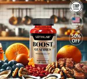 LOTINLAB Boost Gummy - Daily Dietary Supplement for Strength with Vitamin B3, Oyster Extract, Shilajit, Taurine, Inositol - 60 Gummies - Made in USA, GMP - Healthcare