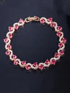 1pc Colorful Wave Stone Chain Bracelet for Her, Fashion Couple Jewelry Tennis Bangle