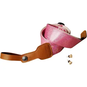 Design Metallic Sparkle Delux Shining Guitar Strap, Ukulele Strap, Mandolin Strap, Stage Strap. (Pink)