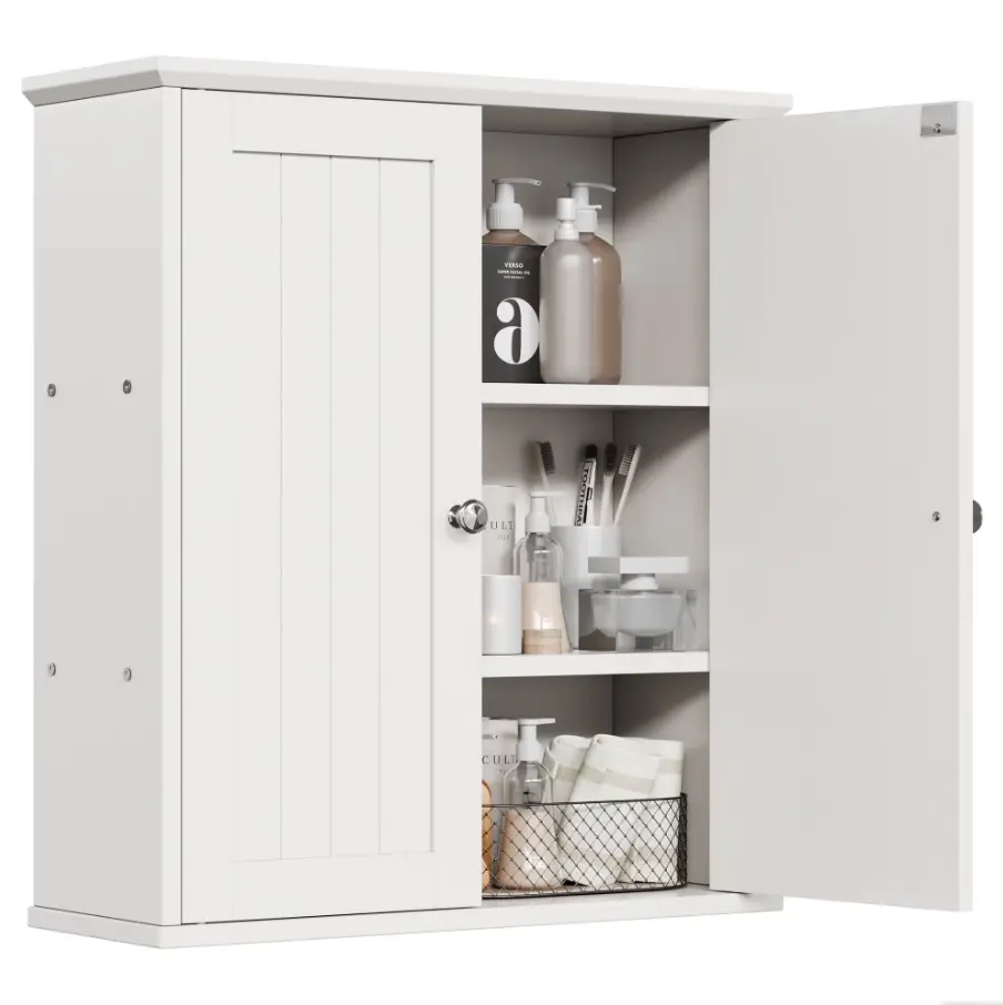 Wall-Mounted Bathroom Medicine Cabinet with Storage, Bathroom Organizer Cabinet for Cosmetics, Bedroom, Dining Room & Living Room