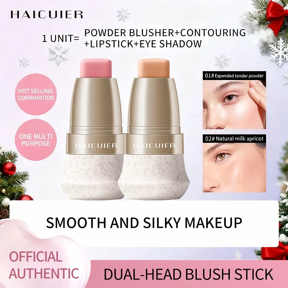Matte Blush Stick Rouge, Daily Commute/christmas Atmosphere Makeup, Thin Layer Fake Skin Tone, Thick Layer Christmas Energy Look