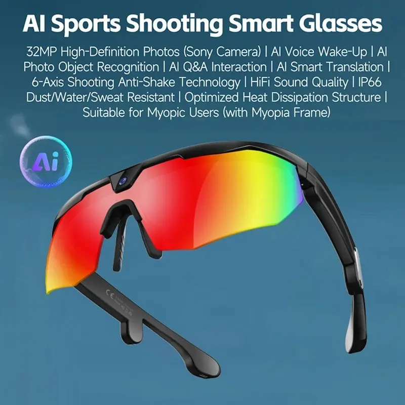 Lightweight Smart Cycling Goggles, Supports HD Video Recording, Designed for Outdoor Adventures and Bike Enthusiasts, Model W640