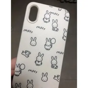 Miffy Case Litchi Texture Soft Shell for IPhone 16 Pro Max 15/14 Series Cute Cartoon Slim Shockproof Mobile Phone Cover Gift