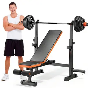770LBS 5-In-1 Adjustable Weight Bench - Squat Rack| Home Gym Full Body Strength Training 40kg bench