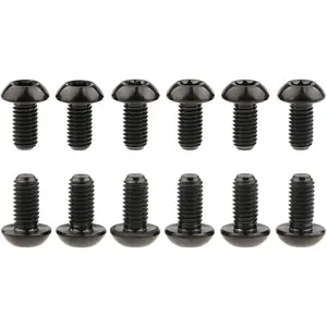 12Pcs Ti Titanium Bolts Torx M5x10 Bicycle Bike Disc Brake Cycle Rotor Screws Gr5 (Black)