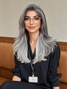 13x6 Lace Front Synthetic Wig, Medium Length Straight Hair, Perfect for Cosplay, Parties, Holidays, Heat Resistant, Women