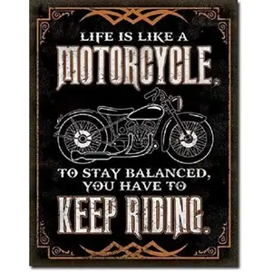 Legends Life is Like Motorcycle Keep Riding Bike Harley Garage Metal Tin Sign 16x12in