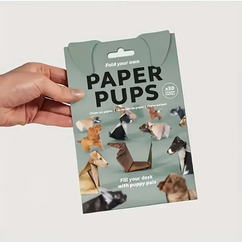 50pcs/1set Paper Cats & Dogs Origami Kit for Adults Step-by-Step 3D Paper Craft Set with 50+ Folded, Dinosaur Models, Origami Booklet - Home & Office Decor Art Activity Art Crafting Kit (No Glue/Easy Assembly) Craft Supplies Craft Kits