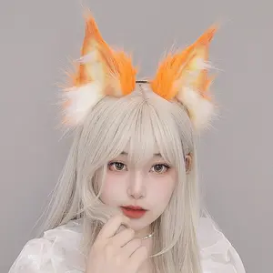 Dark Animal Ear Headband Cosplay Lyx Cat Wolf Fox Ears Hairband Handmade Roleplay Prop Party Performance Photoshoot Accessory