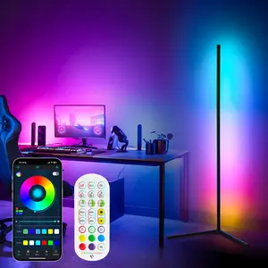 1pc RGBCW LED Corner Floor Lamp, 57-Inch Minimalist Dimmable Mood Light, Perfect for Living Room, Bedroom, Home Office, Party Lighting, and Home Decor