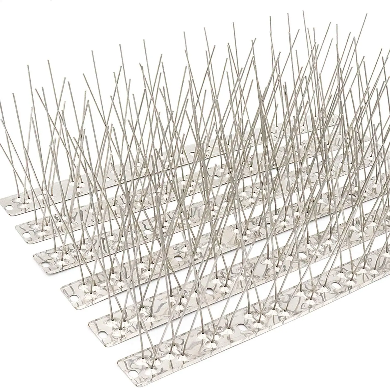 Bird Spikes 304 Stainless Steel for Coverage 30Ft 28 count Pigeons Anti Bird Spike Small Birds Sparrow Metal Fence Spikes (28 Pack Uninstalled)