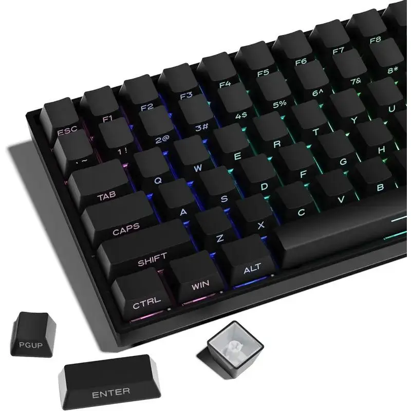PBT 105-Key Side Engraving Double Shot Shine-Through OEM Profile Keycap Set, High-Quality Durable Truly Minimalist Design for RGB Mechanical Gaming Keyboards, Father's Day Gift Idea, Back to School Shopping Option