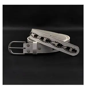 Womens Circle Studded Leather Belt, Punk Rock Rivets-Belt Ladies Belt for Jeans Pants Dresses,PU Leather Belt for Women