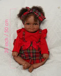 20"Black African Washable Reborn Baby Doll Artist Painted Newborn Girl Dark Skin