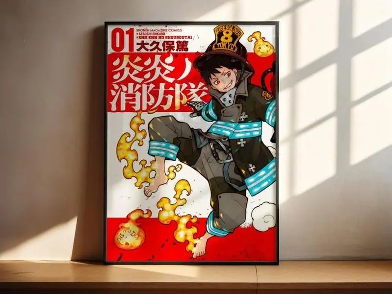 Fire Force Shinra Kusakabe Anime Poster Print, Manga Art, Anime Gift, Manga Fan Gift, Anime Merch
