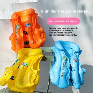 Children's inflatable swimming vest, baby's safety life jacket for learning to swim, thickened buoyancy vest thickened with three airbags and two adjustment buckles。 comes with a pair of swimming goggles