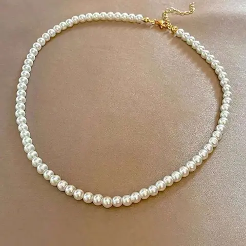 French Vintage Pearl Necklace, Elegant Choker Chain, Fashion Costume Jewelry Necklace, Versatile Jewelry for Daily Wear, Office, Dates, Parties, Enhances Neckline, Star Shine Necklace, Chic Gorgeous Jewelry