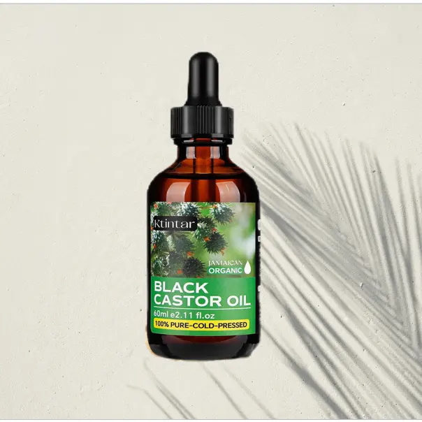 Ktintar Black Castor Oil 1/2/3 COUNT (60g) - Pure, Cold-Pressed for Hair Strength & Skin Nourishment