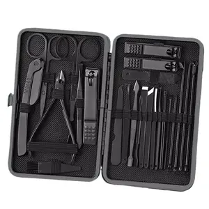 Manicure Stainless Steel 24 in 1 Travel Kit Pattern Zipper Large Eagle Mouth Pliers Pedicure Knife Idea Gift thick nail hard toenail clipper heavy duty nail clipper ingrown care equipment supply nero reginal