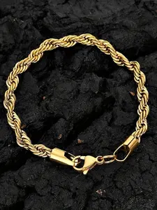 1pc Hip Hop Minimalist Twist Chain Bracelet for Women Men for Daily Decoration, for Jewelry Gift and Party, Accessories, Stainless Steel Bracelets, Twisted Chain Bracelet