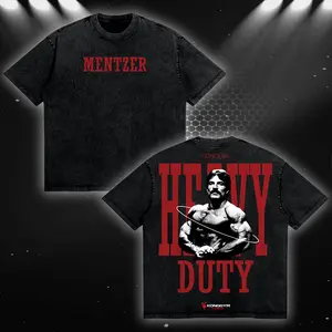 MENTZER "HEAVY DUTY" 003 Oversized Washed T-Shirt Men Workout Fitness, Gym Apparel, Workout Wear, Training Men's Top, Aesthetic Shirt, Discipline, Strength, Focus