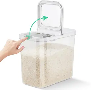 Rice Flour Storage Container with Automatic Flip-up Lid 25 Lbs | 12.68 Qt, Tall and Narrow  Storage Flour Bin for Kitchen Pantry Organization, Pet    Storage Container