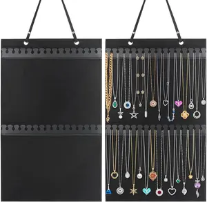Hanging Necklaces Holder, Large Jewelry Organizer for Necklaces, Bracelets, and Ankles, Necklaces Display Storage Hanger for Wall, Closet and Door Boxes Metal Butterfly